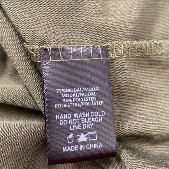 ANTHROPOLOGIE Sunday in Brooklyn Olive Off Shoulder Dress Casual Tie Waist SP - Picture 7 of 8